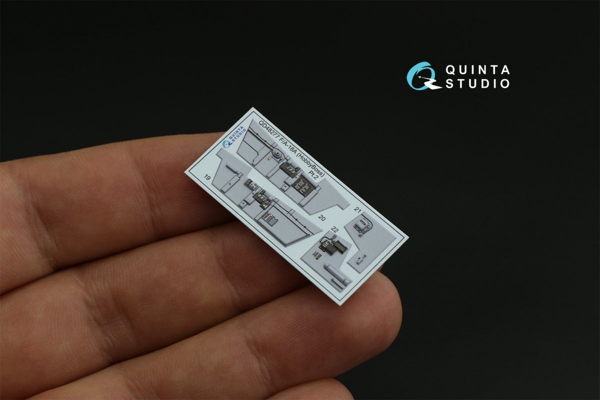 Intérieur imprimé en 3D et coloré sur papier décalcomanie Quinta Studio QD48277 F/A-18A (HobbyBoss) 1/48 – image 6