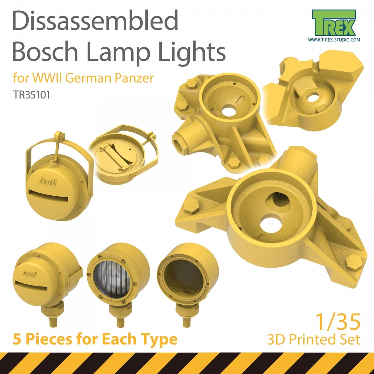 T-Rex Studio TR35101 Lampes Bosch démontées pour char allemand Panzer de la Seconde Guerre mondiale à l'échelle 1/35