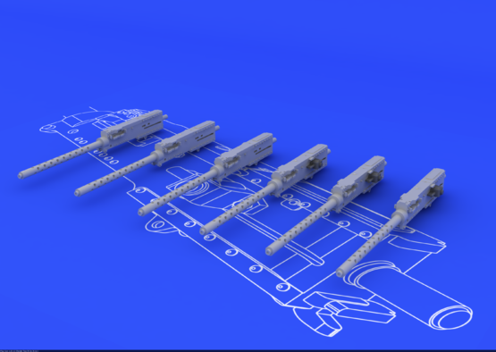 Eduard 648075 Mitrailleuses Browning M-2 (6 pièces) 1/48
