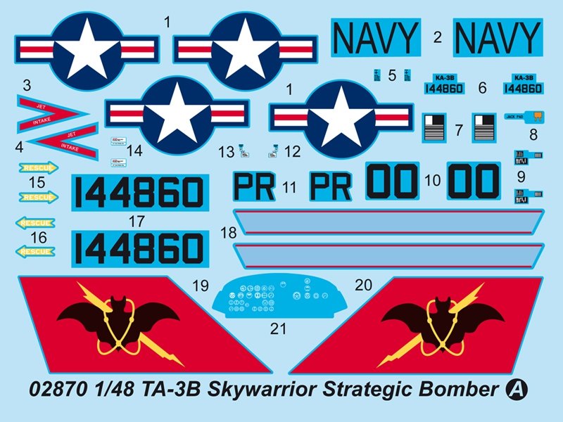Trumpeter 02870 TA-3B Skywarrior Bombardier stratégique (1/48) – image 14