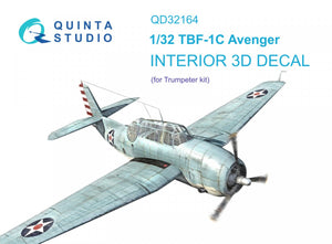 Intérieur imprimé en 3D et coloré sur papier décalcomanie Quinta Studio QD32164 TBF-1C Avenger (Trumpeter) 1/32