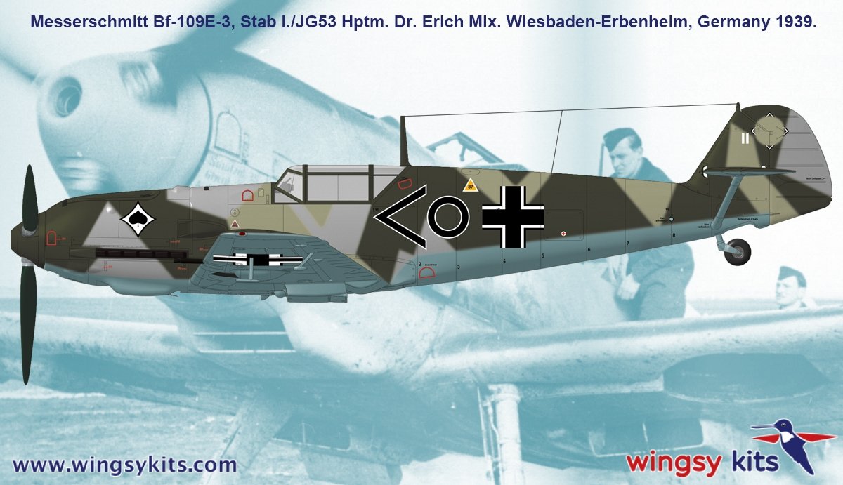 Maquette Wingsy D5-08 Chasseur allemand de la Seconde Guerre mondiale MESSERSCHMITT Bf 109 E-3 1/48 – Bild 16