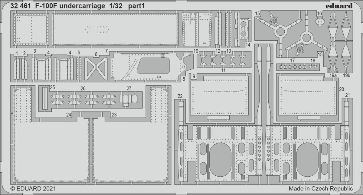 Train d&amp;#39;atterrissage Eduard 32461 F-100F pour maquette Trumpeter au 1/32