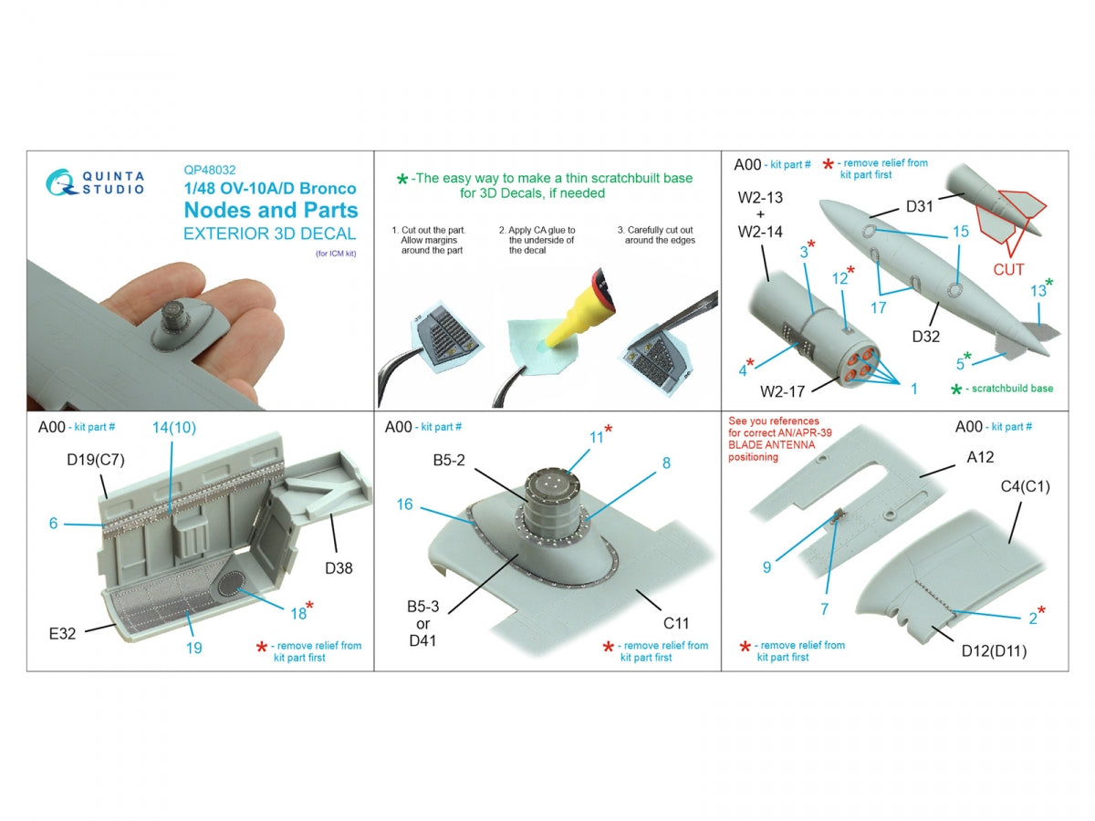 Quinta Studio QP48032 OV-10A/D Bronco Nodes and Parts (ICM) 1/48 – image 2