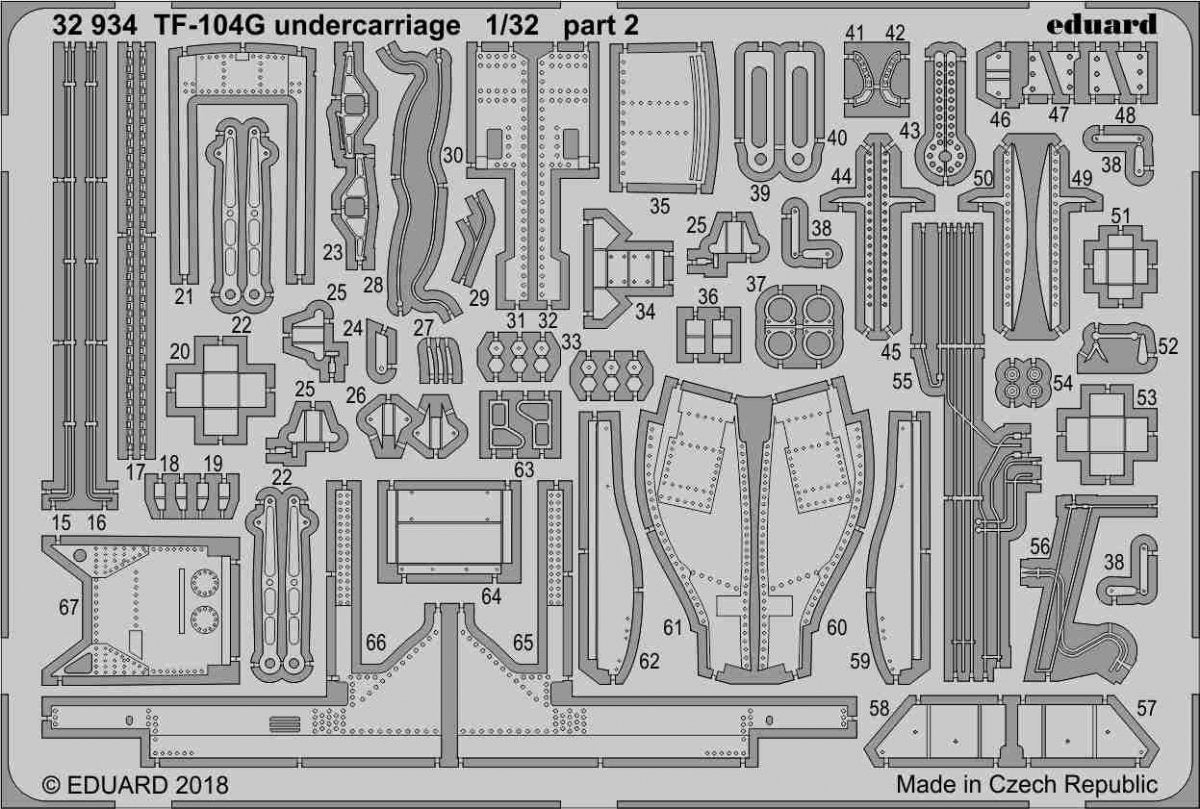 Train d&amp;#39;atterrissage Eduard 32934 TF-104G ITALERI 1/32 – Bild 2