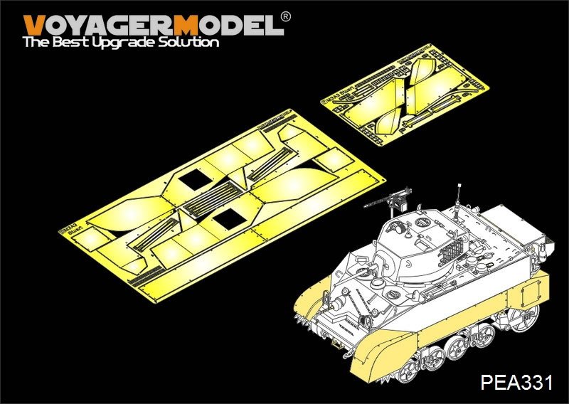 Voyager Model PEA331 WWII US M3A3 Stuart Ailes/Jupes latérales (POUR KIT AFV CLUB) 1/35