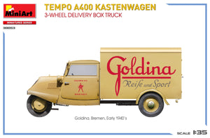 MiniArt 38053 TEMPO A400 KASTENWAGEN CAMION CAISSE DE LIVRAISON À 3 ROUES 1/35  – immagine 7