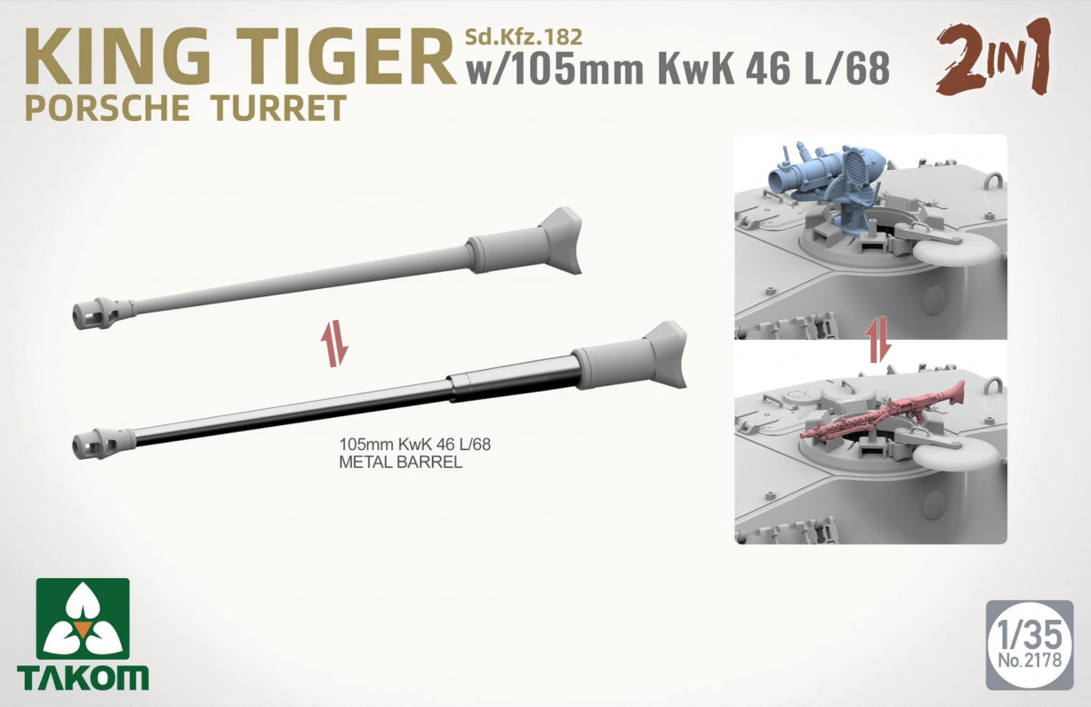 Tourelle Porsche Takom 2178 Sd.Kfz.182 King Tiger avec 105 mm KwK 46L/68 - 2 en 1 1/35 – image 4