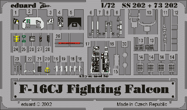 Eduard SS202 F-16C 1/72 HASEGAWA