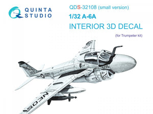 Intérieur imprimé en 3D et coloré sur papier décalcomanie Quinta Studio QDS-32108 A-6A Intruder (Trumpeter) (Petite version) 1/32