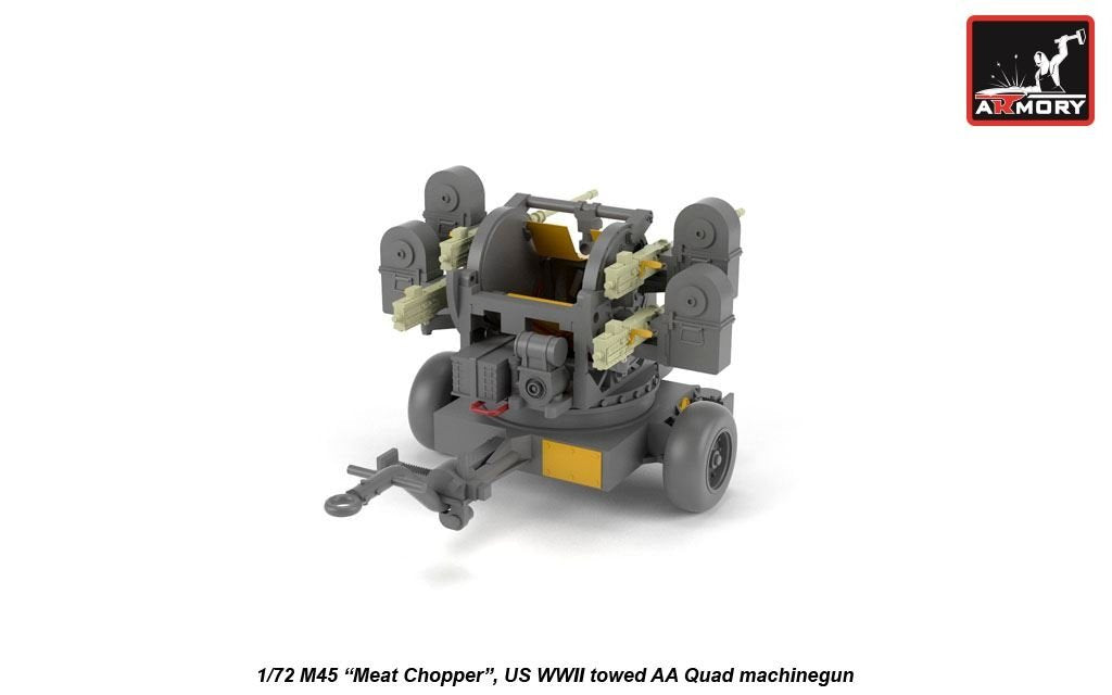 Armory Models 72239 M45 Quadmount, tourelle américaine de la Seconde Guerre mondiale avec 4 canons M2HB de 12,7 mm sur remorque M20, échelle 1/72 – immagine 5