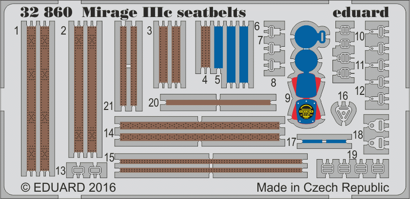 Ceintures de sécurité Eduard 32860 Mirage IIIc ITALERI 1/32