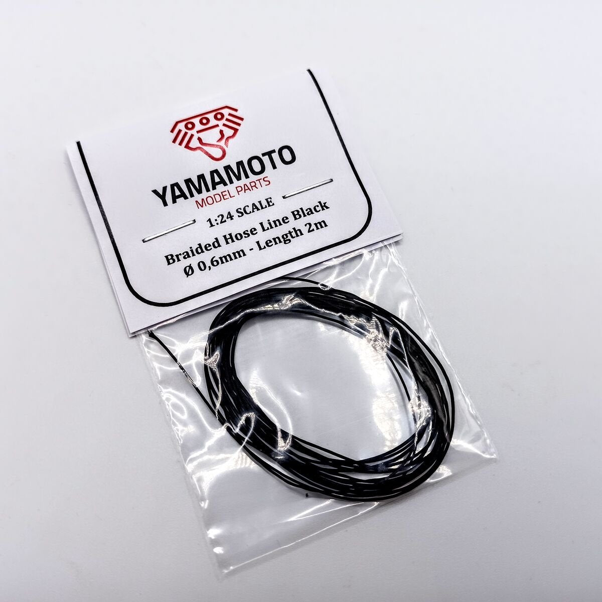 Tuyau tressé Yamamoto Model Parts YMPTUN75 Noir 0,6 mm 2 m 1/24