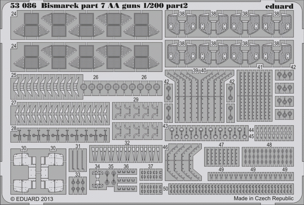 Eduard 53086 Bismarck partie 7 - Canons AA 1/200 TRUMPETER – image 2