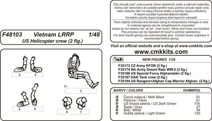 CMK F48103 Vietnam LRRP Équipage d&amp;#39;hélicoptère américain (2 figurines) 1/48 – Bild 3