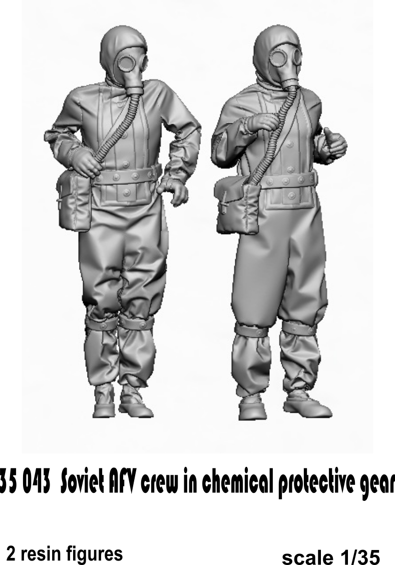 Glowel Miniatures 35043 Équipage de véhicule blindé soviétique en tenue de protection chimique 1/35