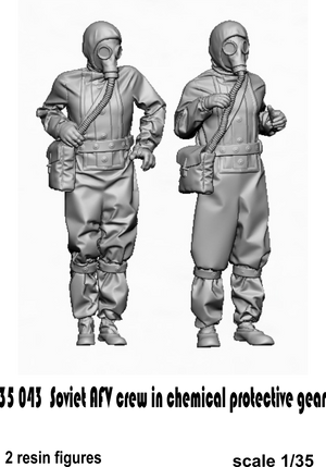 Glowel Miniatures 35043 Équipage de véhicule blindé soviétique en tenue de protection chimique 1/35