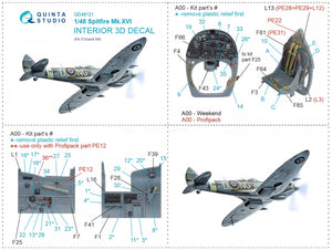 Intérieur imprimé en 3D et coloré sur papier décalcomanie (Eduard) Quinta Studio QD48121 Spitfire Mk.XVI 1/48  – image 12