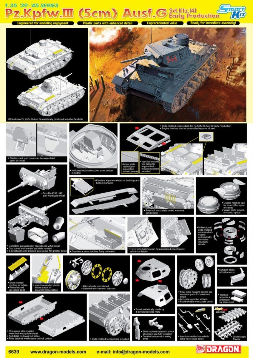 Dragon 6639 Pz.Kpfw.III (5 cm) Ausf.G, Sd.Kfz.141, première production (1/35) – image 4