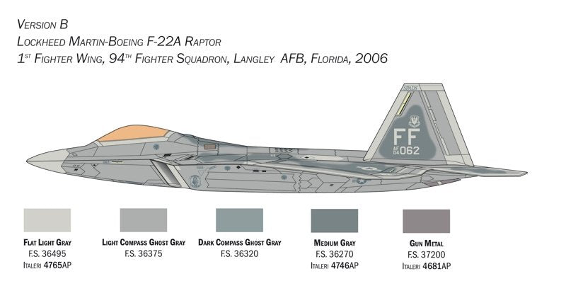 Italeri 2822 F-22 A Raptor 1/48 – immagine 11