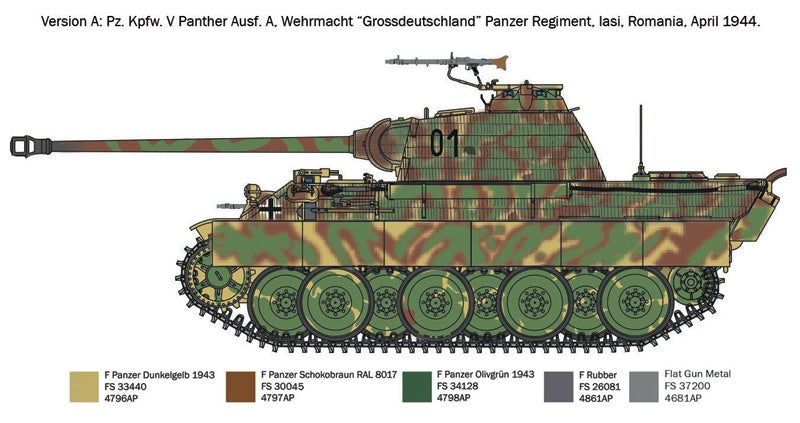 Italeri 7018 Sd.Kfz. 171 Pz.Kpfw. V Panther Ausf. Un 1/72 – immagine 4