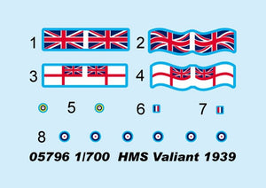 Trumpeter 05796 HMS Valiant (version 1939) 1/700 – immagine 8
