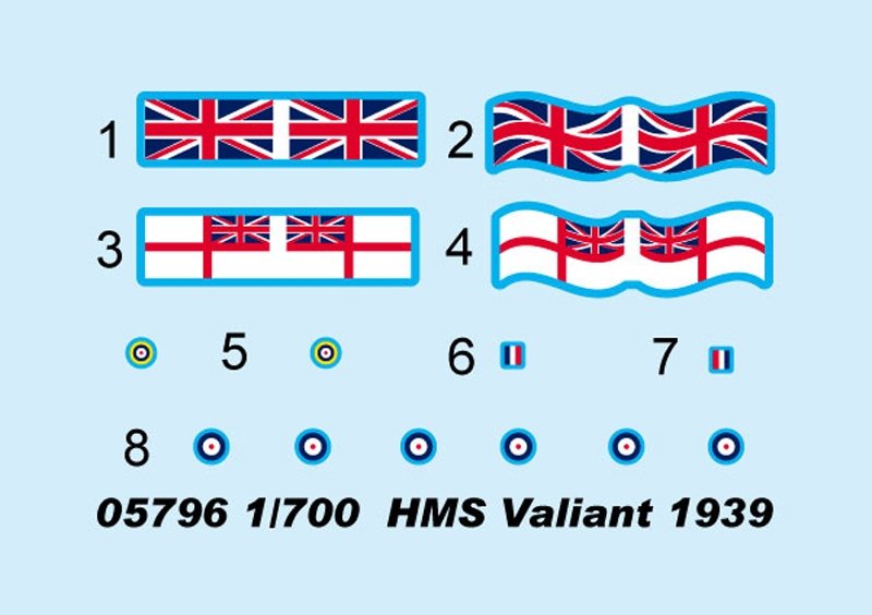 Trumpeter 05796 HMS Valiant (version 1939) 1/700 – immagine 8