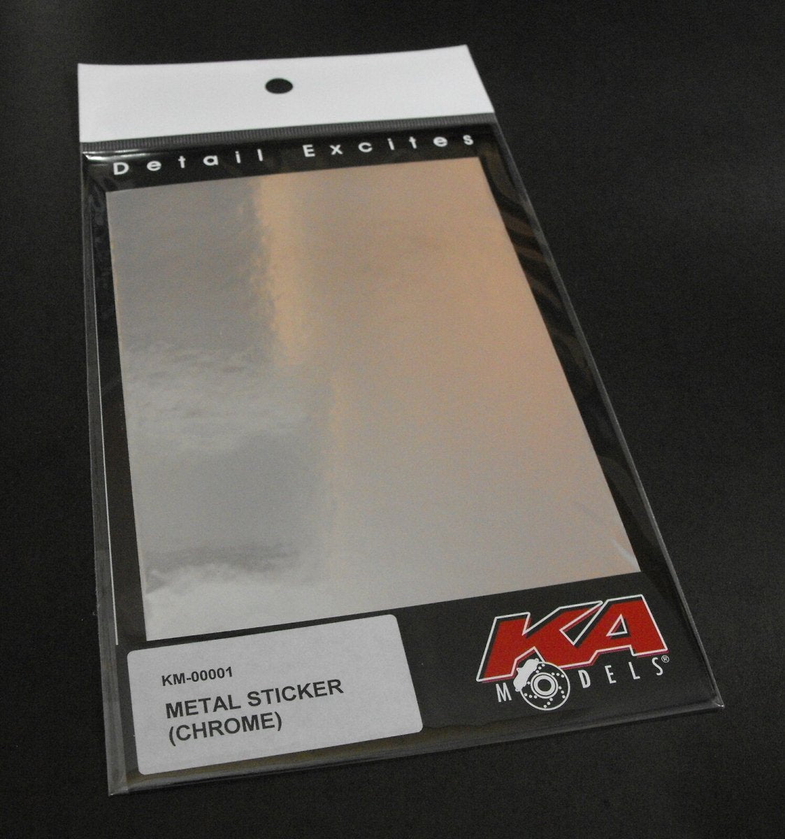 Autocollant métallique chromé KA Models KM-00001, 190 x 122 mm
