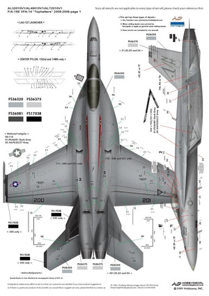 HobbyDecal AL48010V1 F/A-18E Tophatters 2008-2009 1/48  – Bild 2
