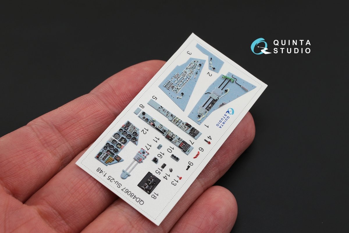 Intérieur imprimé en 3D et coloré sur papier décalcomanie Quinta Studio QD48067 Su-25 (pour kit KP) 1/48 – image 4