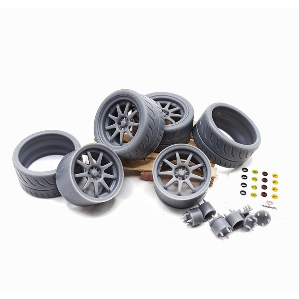 Yamamoto YMPRIM17 Work Emotion XD9 18 pouces + Pneus Pro Kit 1/24 – image 2