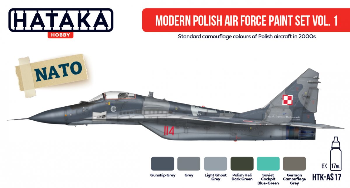 Coffret de peinture Hataka HTK-AS17 Modern Polish Air Force vol. 1 (6x17ml)