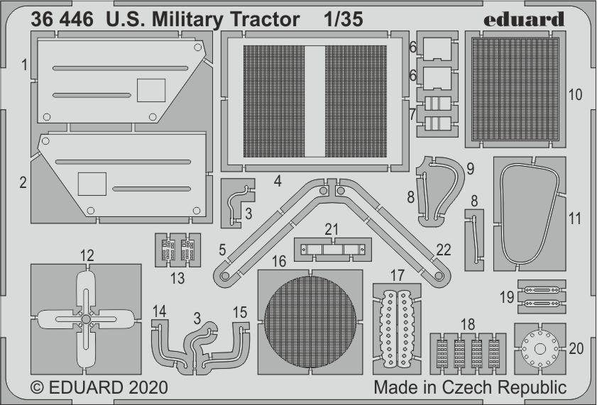 Tracteur militaire américain Eduard 36446, échelle 1/35, fixation Airfix