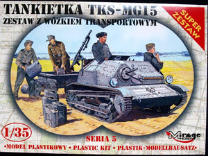 Kit de char d&amp;#39;assaut Mirage Hobby 355015 TKS-MG15 avec chariot de ravitaillement, échelle 1/35