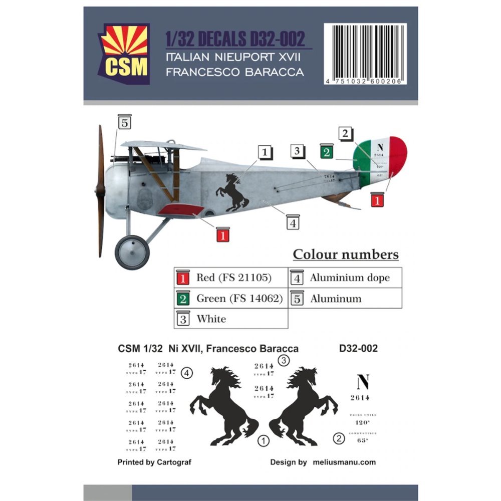 Copper State Models D32-002 Italien Nieuport XVII Francesco Baracca 1/32