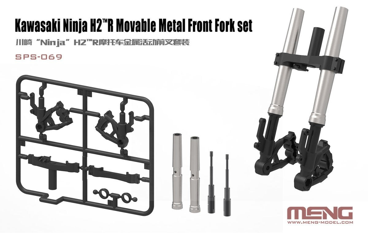 Ensemble de fourche avant mobile en métal Meng Model SPS-069 Kawasaki Ninja H2R 1/9