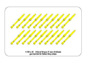 Aber 700 L-36 Set of 20 pcs 37 mm /54 Breda gun barrels for Italian Navy ships 1/700 – zdjęcie 4