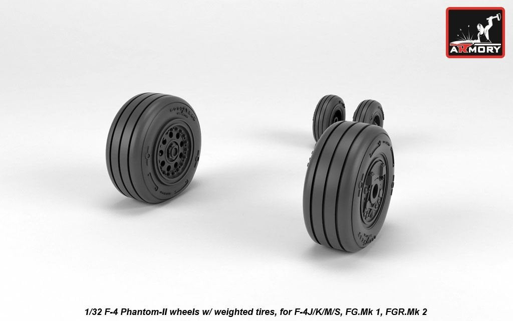 Roues Armory Models AW32308 F-4 Phantom-II avec pneus lestés, échelle 1/32 (fin de série)