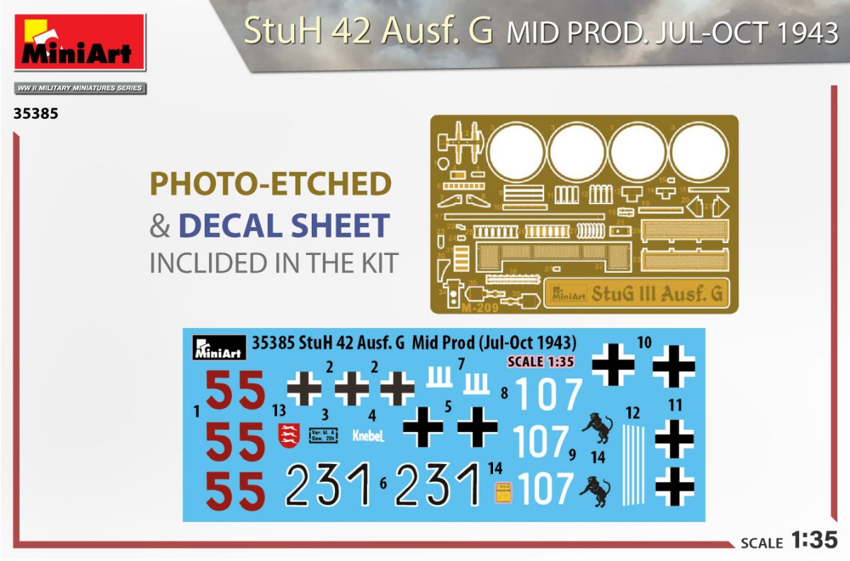 MiniArt 35385 StuH 42 Ausf. G MID PRODUIT PAR JUILLET-OCTOBRE 1943 1/35 – immagine 2