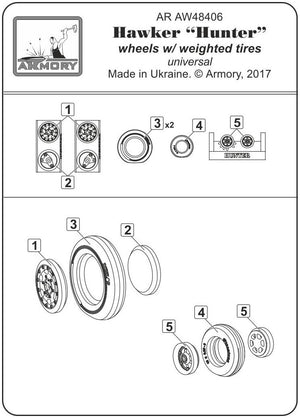 Roues de Hawker Hunter Armory Models AW48406 avec pneus lestés 1/48  – Bild 7