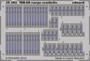 Ceintures de sécurité cargo Eduard 49502 MH-60 1/48 Italeri