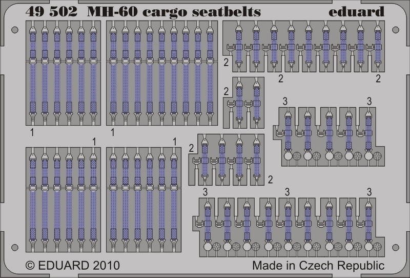 Ceintures de sécurité cargo Eduard 49502 MH-60 1/48 Italeri