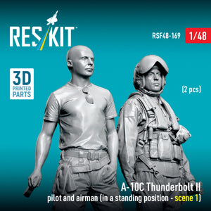 RESKIT RSF48-0169 A-10C Thunderbolt II pilot and airman (in a standing position - scene 1) (2 pcs) (3D Printed) 1/48