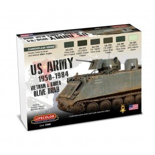 Coffret de peinture acrylique Lifecolor CS60, 6 x 22 ml (US Tanks). 