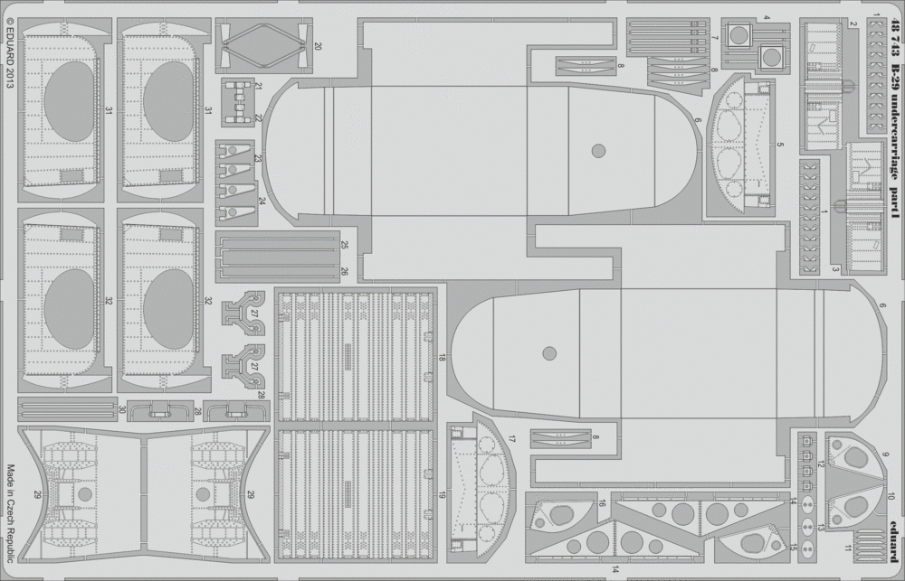 Train d'atterrissage Eduard 48743 B-29 au 1/48 Revell