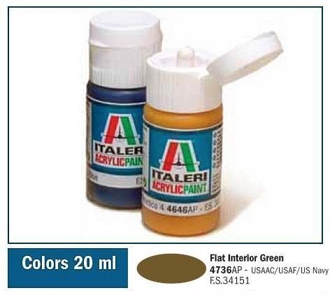 Italeri 4736AP FLAT INTÉRIEUR VERT 20ml