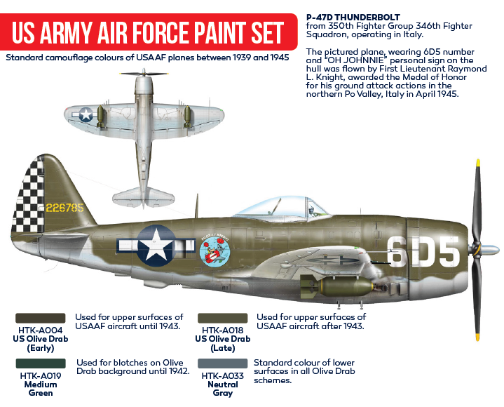 Coffret de peinture Hataka HTK-AS04 pour l&amp;#39;armée de l&amp;#39;air américaine (4 x 17 ml) – Bild 2