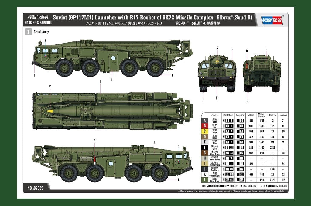 Hobby Boss 82939 Ancien missile balistique soviétique Scud-B 1/72 – immagine 4