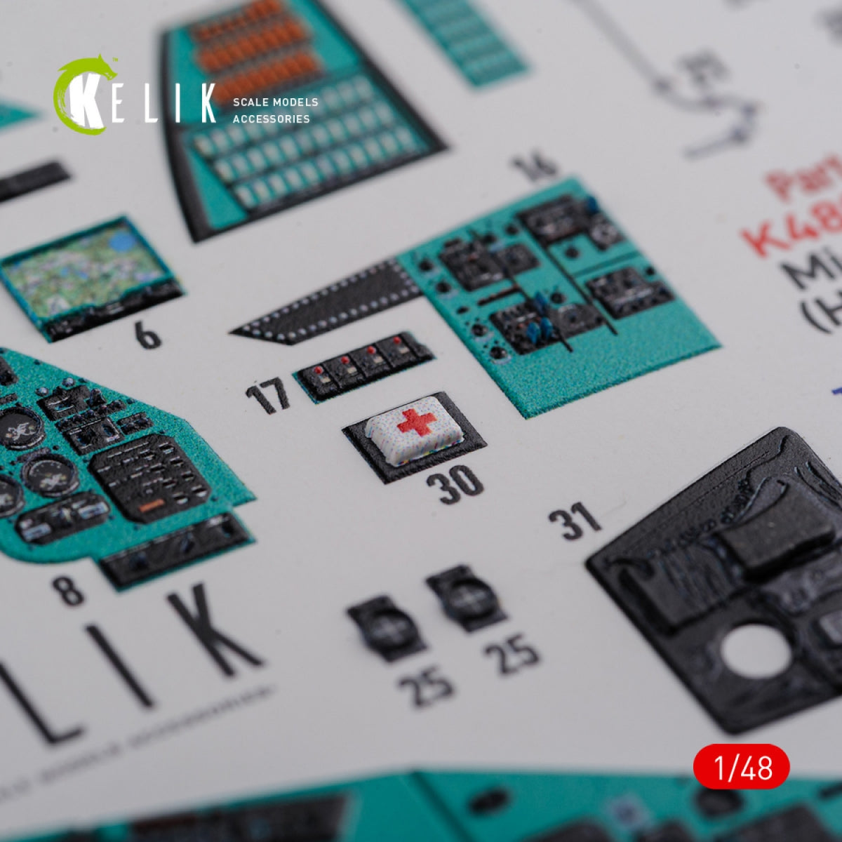 KELIK K48092 Mi-24D (Hind-D) interior 3D decals for Trumpeter kit 1/48 – zdjęcie 6