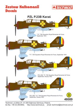 Techmod 48089 - PZL.23B Caraś (1/48) – imagen 2